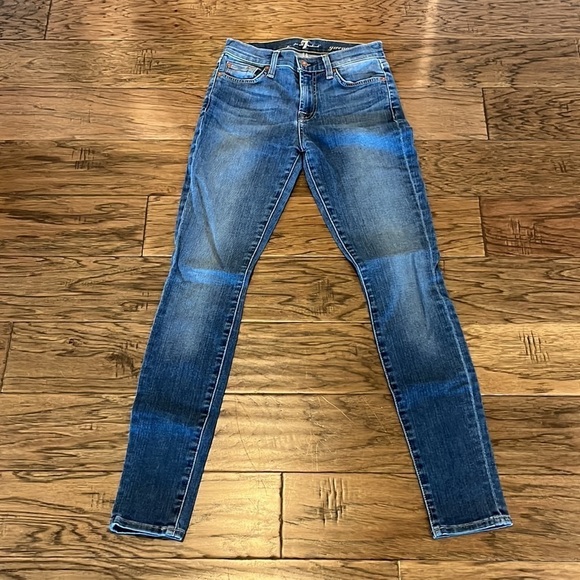 7 For All Mankind Gwenevere Mid Rise Skinny Size 25 - Picture 1 of 16